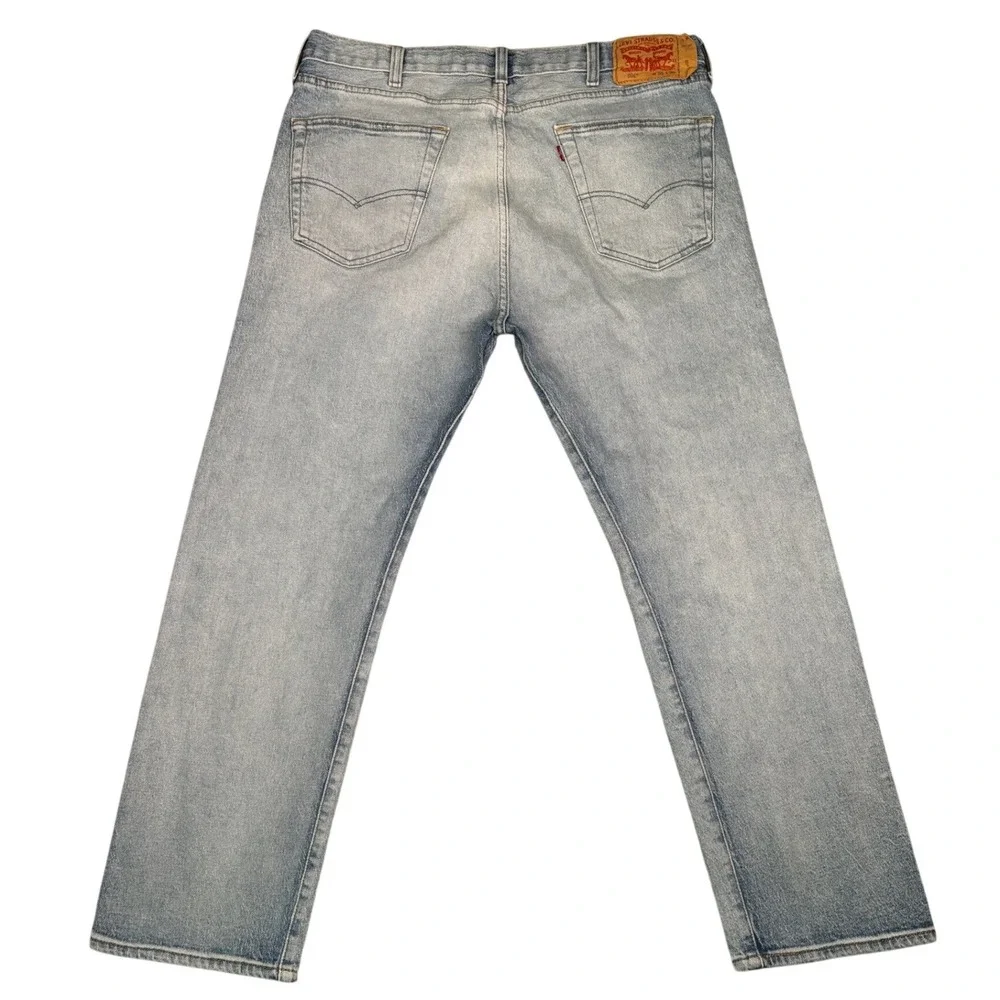 Levi's 501‎ Original Fit Jeans Men 38x30 Light Wash Blue Button Fly Straight Leg